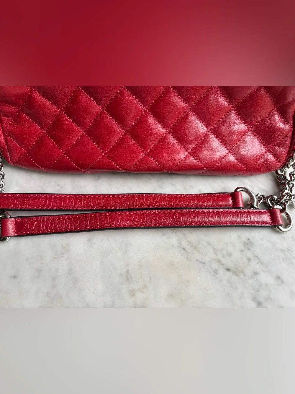 Michael Kors Red Quilted Chain-Shoulder Bag